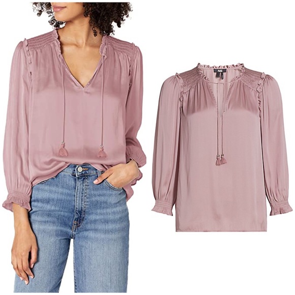 PAIGE Tops - PAIGE  | Kaylynn Top In Mauve Shadows Pink Pheasant Career, Large